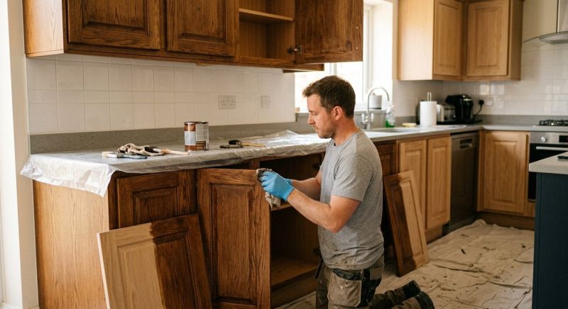 Wood Cabinet Staining in Muncie, IN